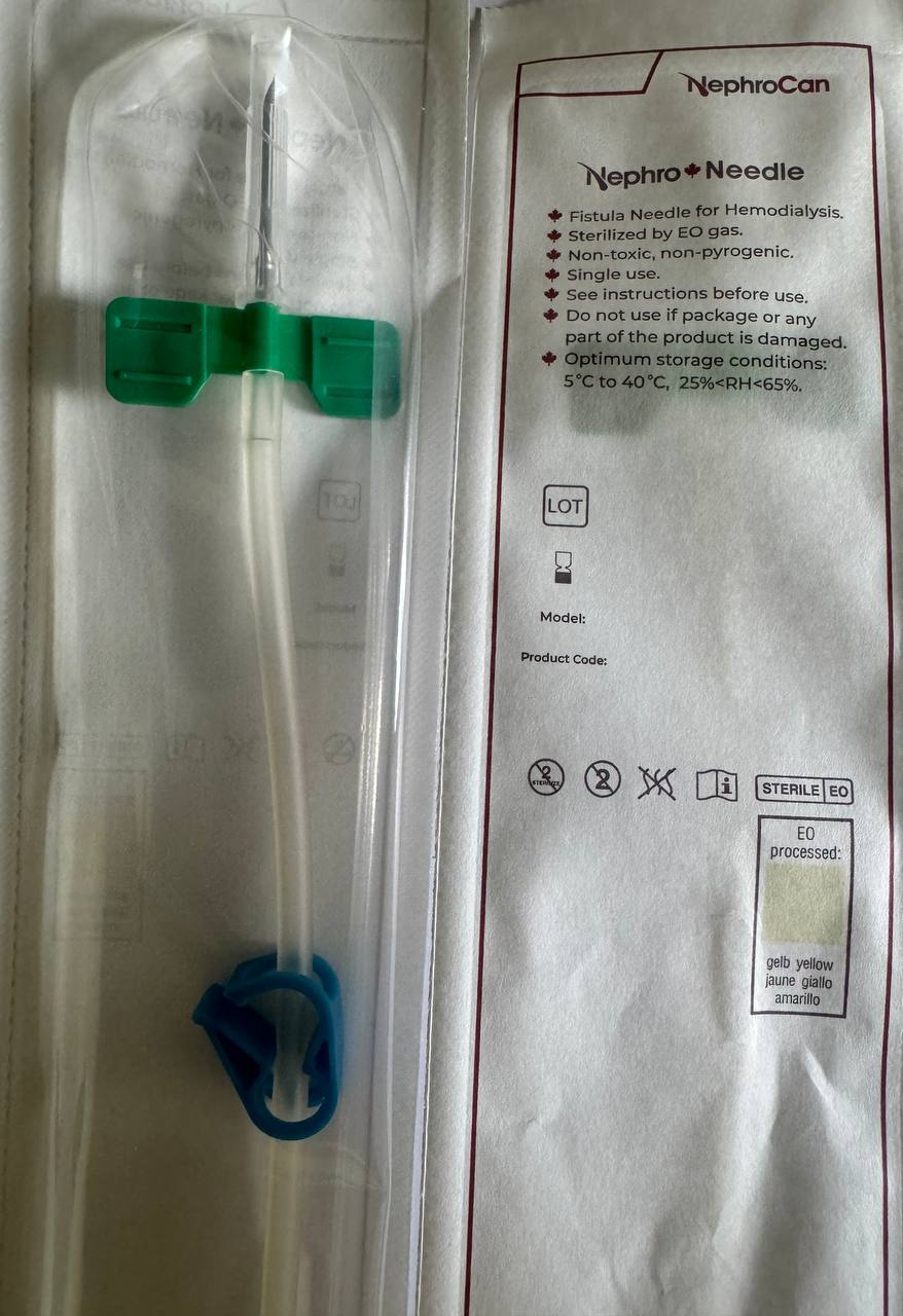 Фістульна голка NephroNeedle16VSE, венозна лінія, 16G (1,6 * 25 мм) 150 мм, стерилізована ЕО